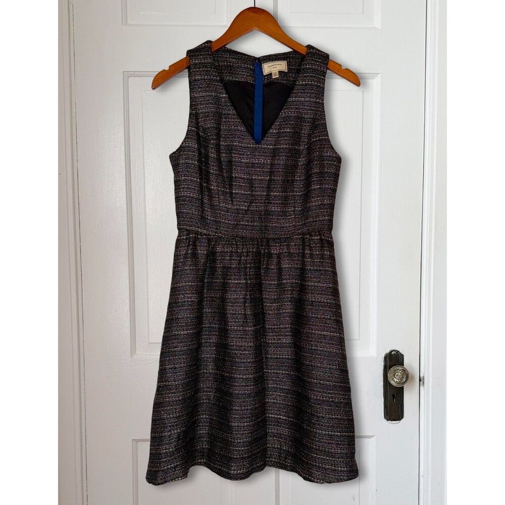 Anthropologie Moulinette Soeurs Tweed Dress Tailored Woven Classic Size 4